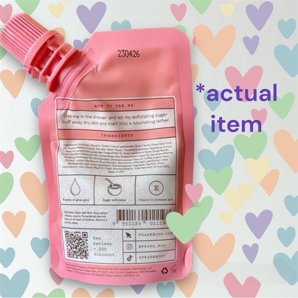 ♥️ NEW Frank Body Rosehip Body Scrub + Cleanser ♥️ - Picture 3 of 4